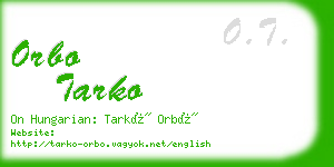 orbo tarko business card
